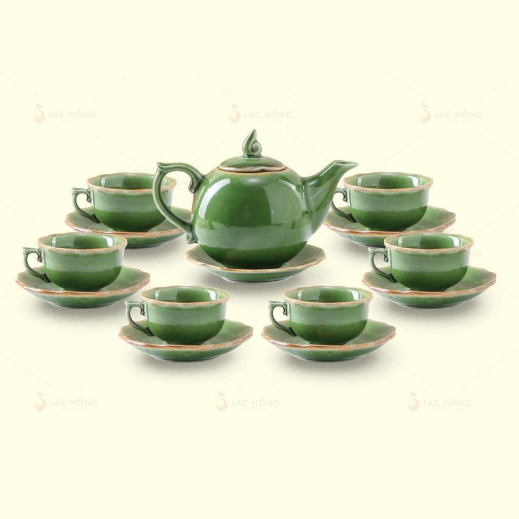 Bộ Trà Mẫu Đơn Men Hỏa Biến Lục