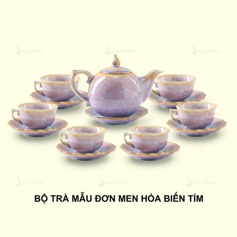  Bộ Trà Mẫu Đơn Men Hỏa Biến Tím 