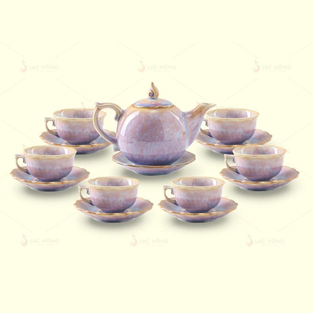 Bộ Trà Mẫu Đơn Men Hỏa Biến Tím