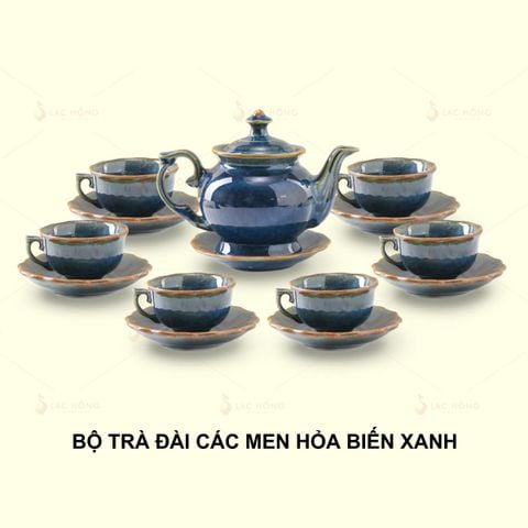 Bộ Trà Mẫu Đơn Men Hỏa Biến Xanh 