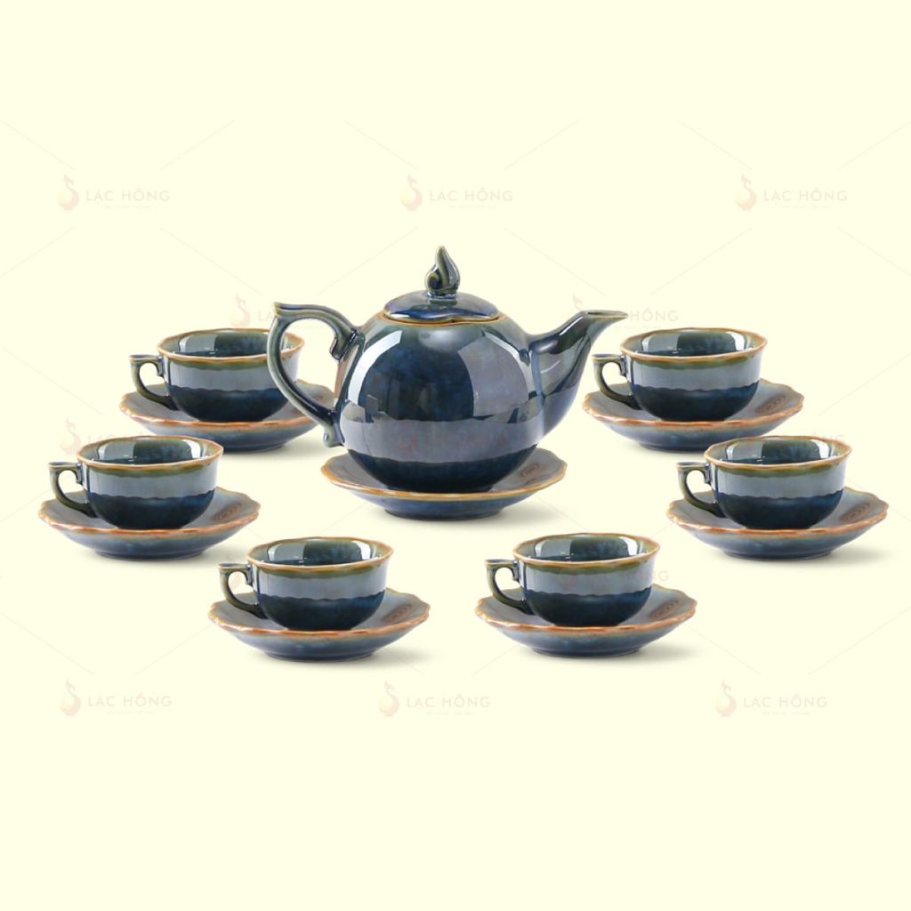 Bộ Trà Mẫu Đơn Men Hỏa Biến Xanh