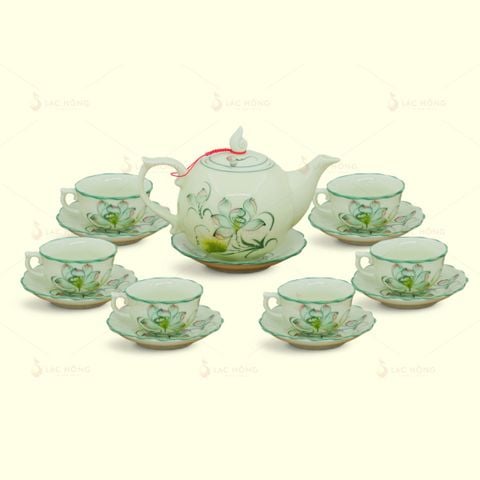  Bộ Trà Mẫu Đơn Men Ngọc Sen Màu 