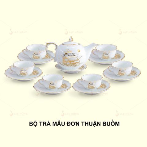  Bộ Trà Mẫu Đơn Thuận Buồm Kẻ Vàng 