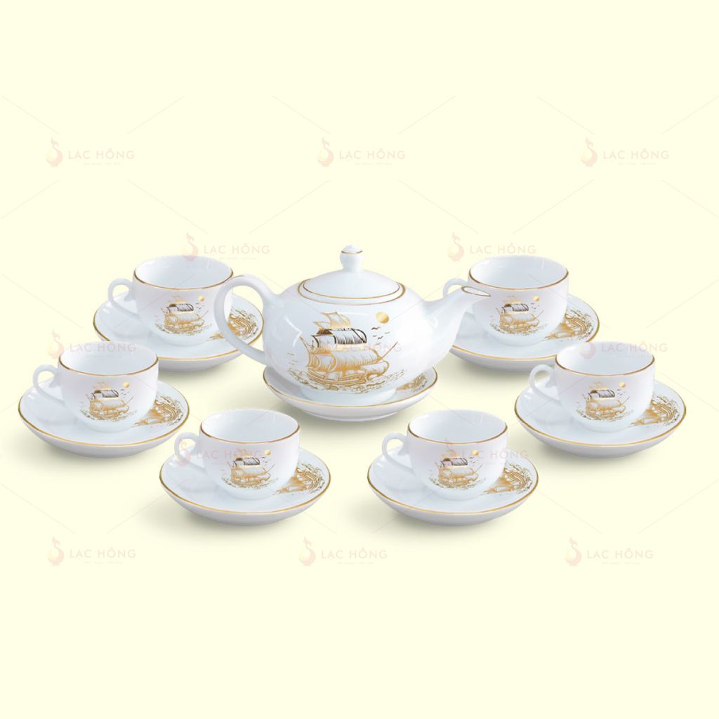 Bộ Trà Minh Nguyệt Thuận Buồm Kẻ Vàng
