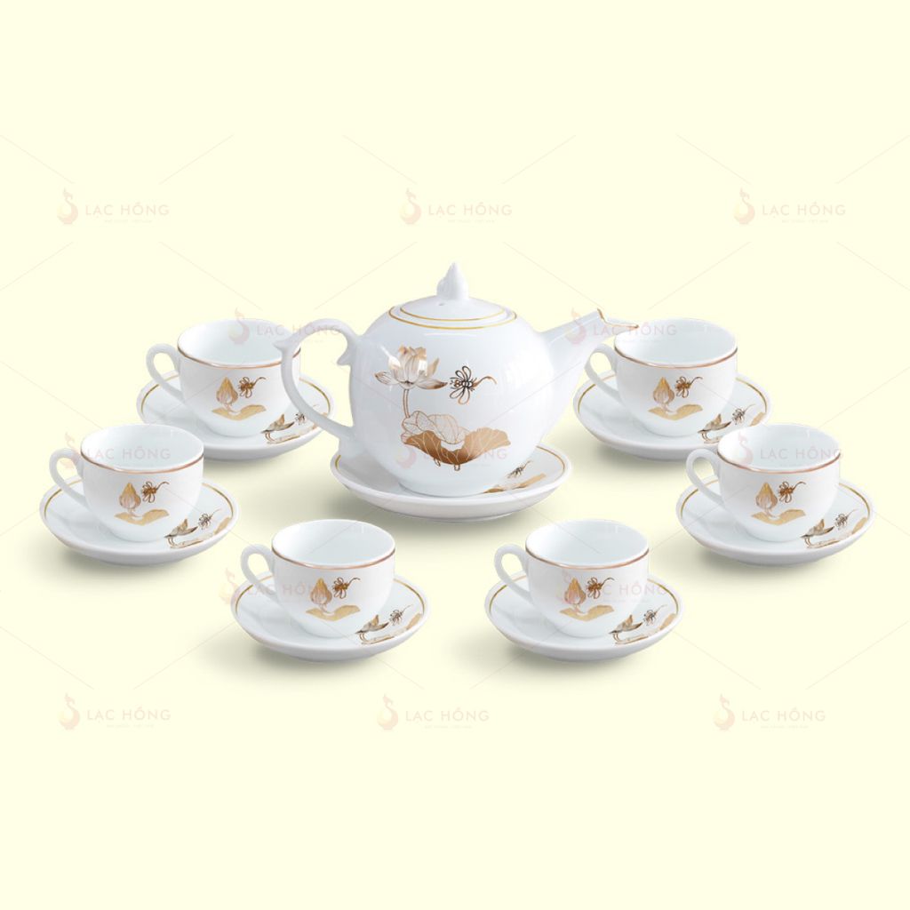 Bộ Trà Ngọn Lửa Sen Chuồn Kẻ Vàng