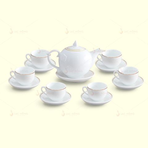 Bộ Trà Ngọn Lửa Trắng Kẻ Vàng 