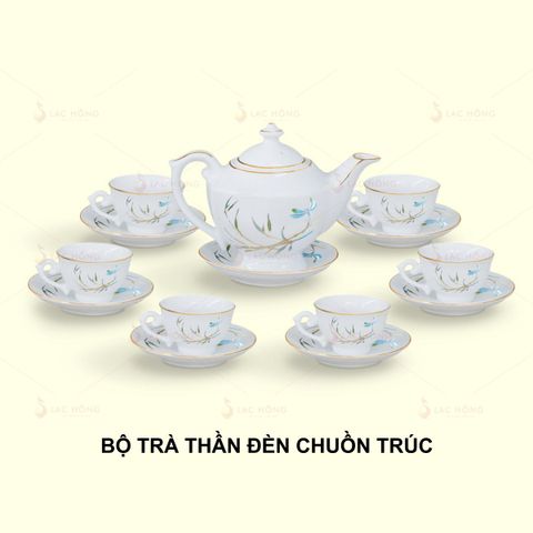  Bộ Trà Thần Đèn Chuồn Trúc Kẻ Vàng 