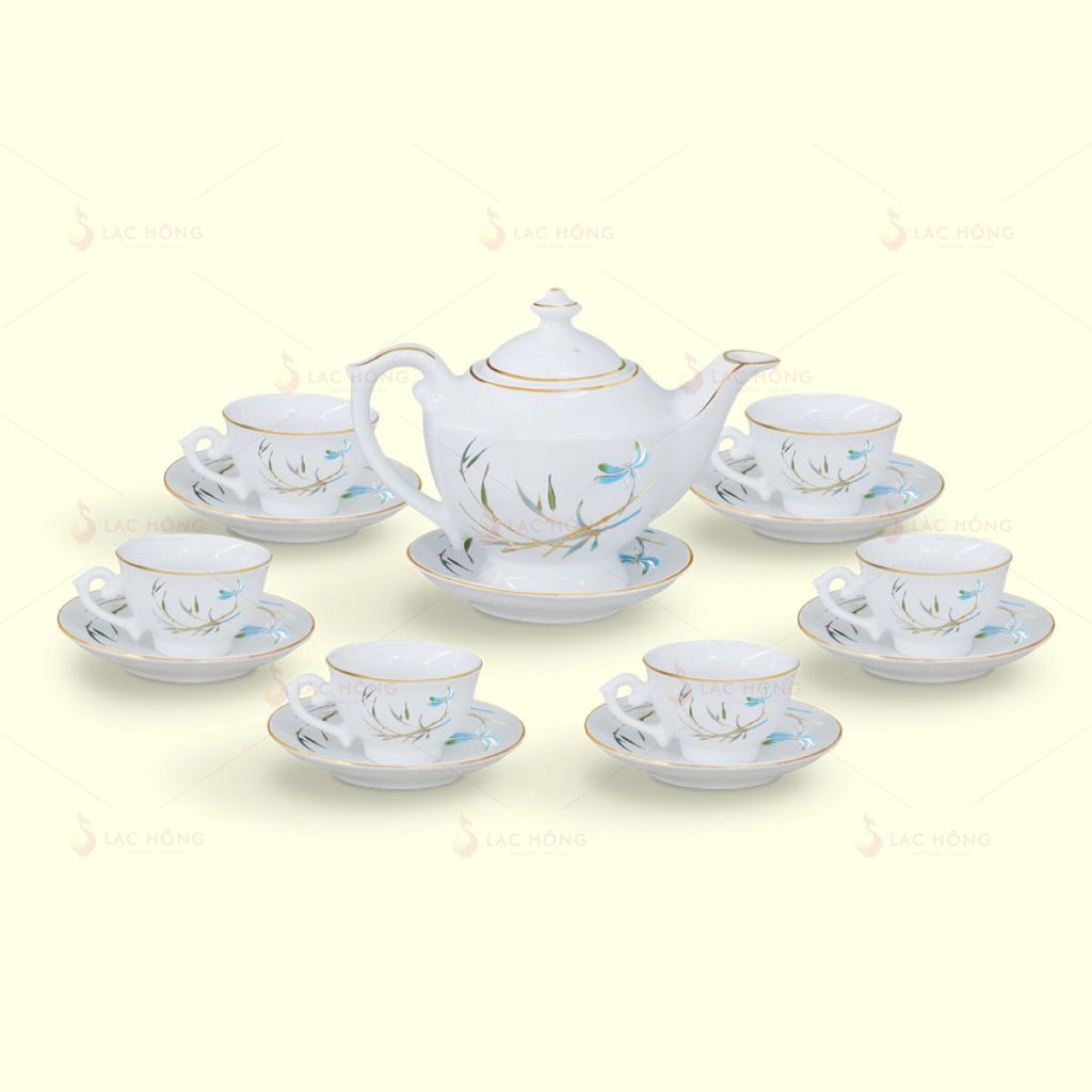 Bộ Trà Thần Đèn Chuồn Trúc Kẻ Vàng