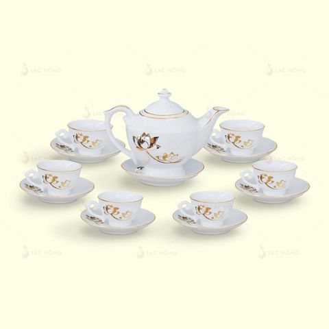  Bộ Trà Thần Đèn Sen Vàng Kẻ Vàng 
