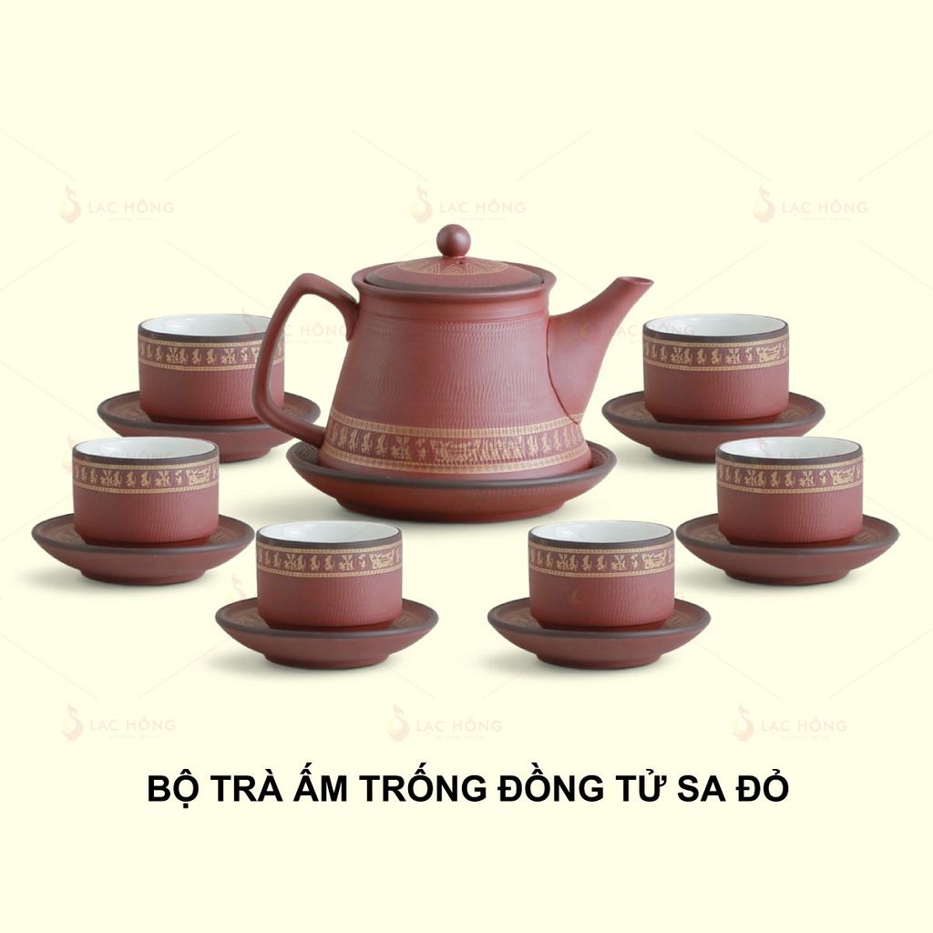 Bộ Trà Trống Đồng Tử Sa Đỏ