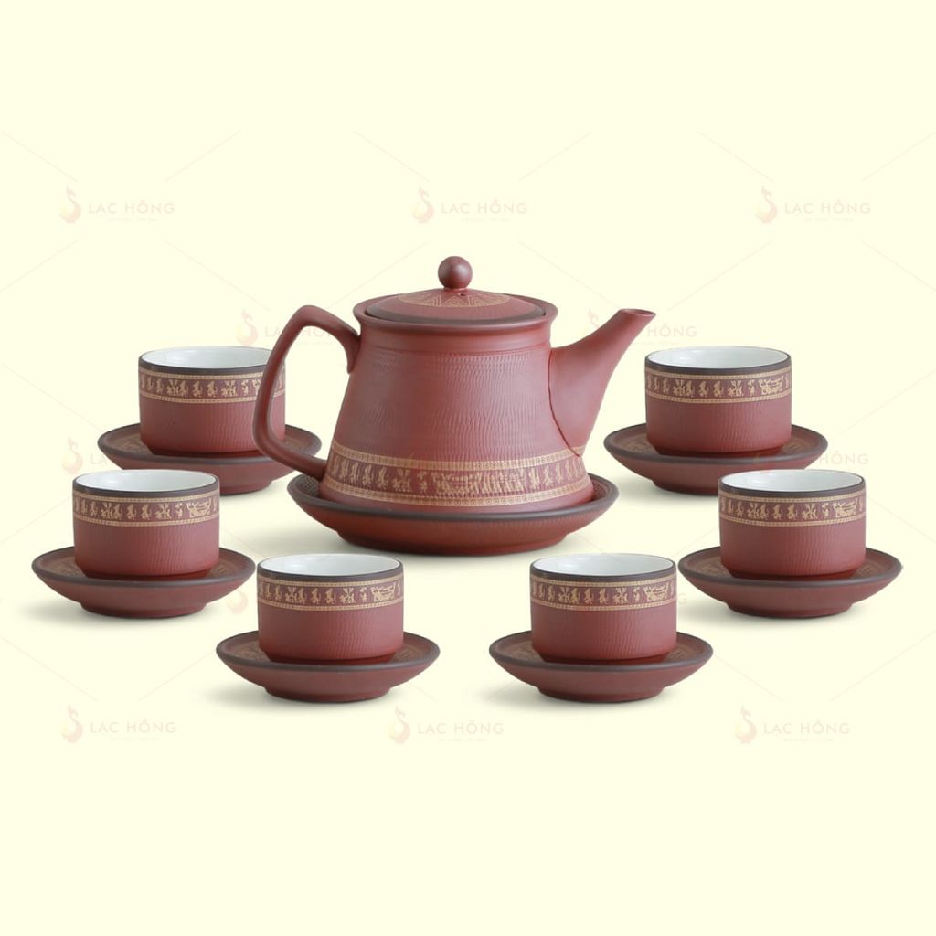 Bộ Trà Trống Đồng Tử Sa Đỏ