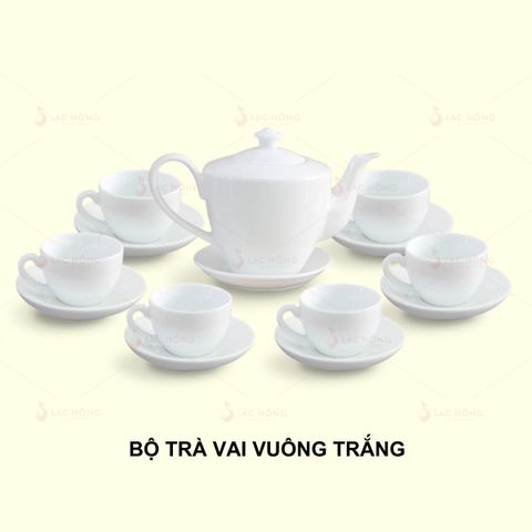  Bộ Trà Vai Vuông Trắng 