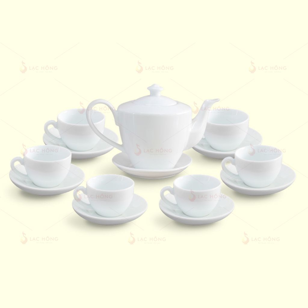 Bộ Trà Vai Vuông Trắng