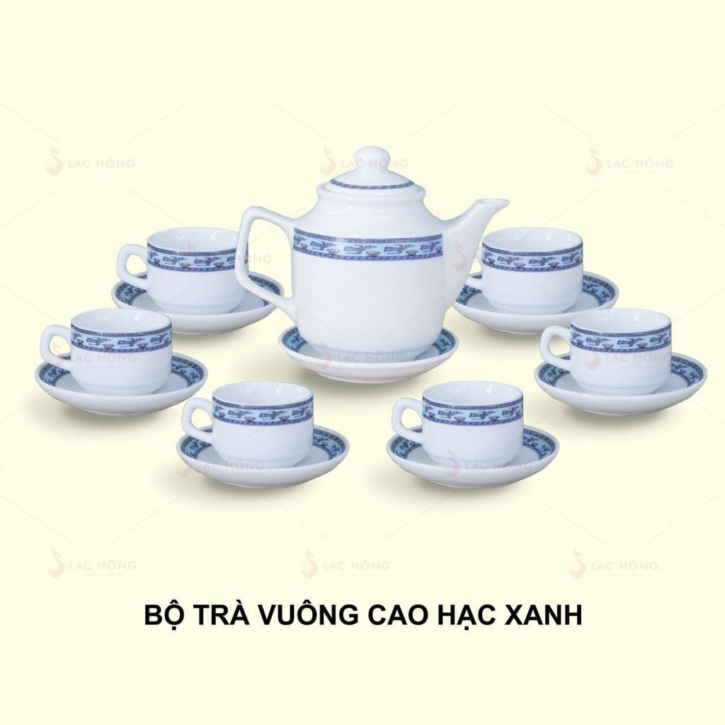Bộ Trà Vuông Cao Hạc Xanh