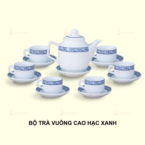  Bộ Trà Vuông Cao Hạc Xanh 