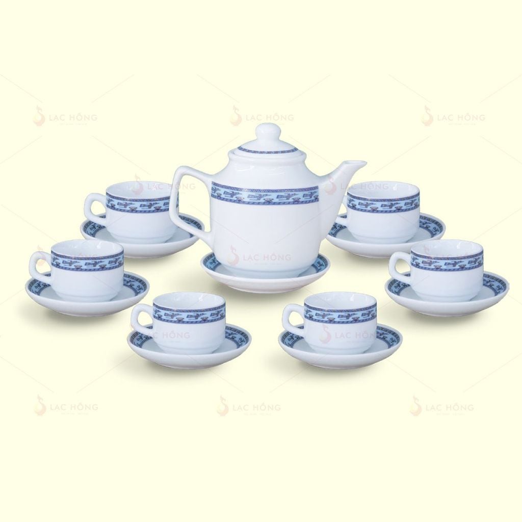 Bộ Trà Vuông Cao Hạc Xanh