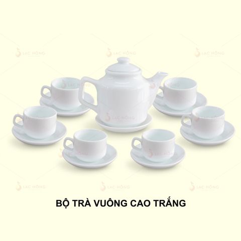  Bộ Trà Vuông Cao Trắng 
