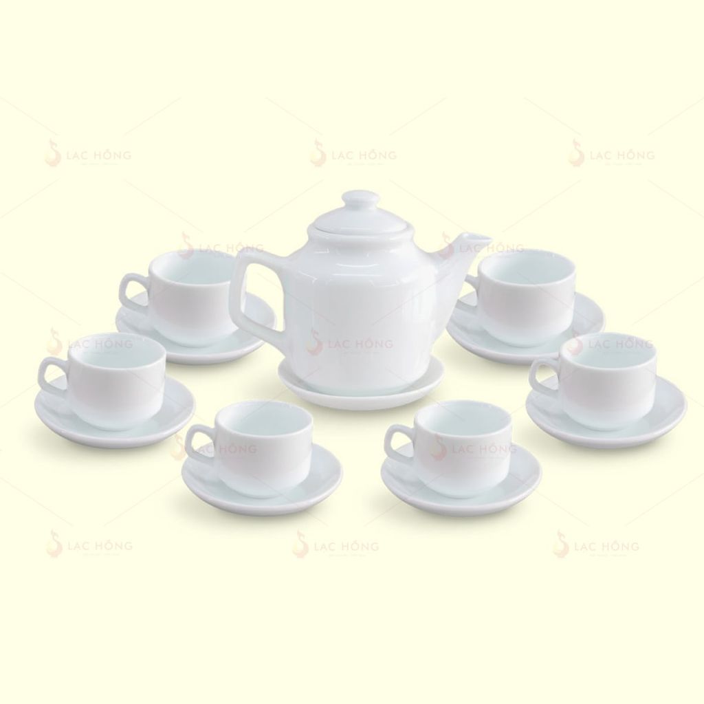 Bộ Trà Vuông Cao Trắng