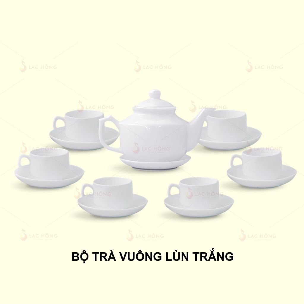 Bộ Trà Vuông Lùn Trắng
