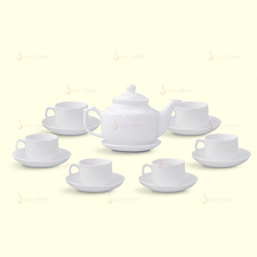 Bộ Trà Vuông Lùn Trắng