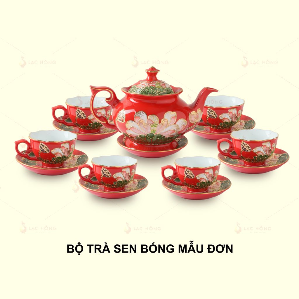 Set 1: Bộ Trà Hồng Liên Cát Tường