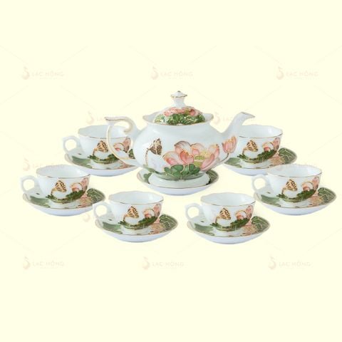  Set 1: Bộ Ấm Trà Liên Hoa Tịnh Ngọc 