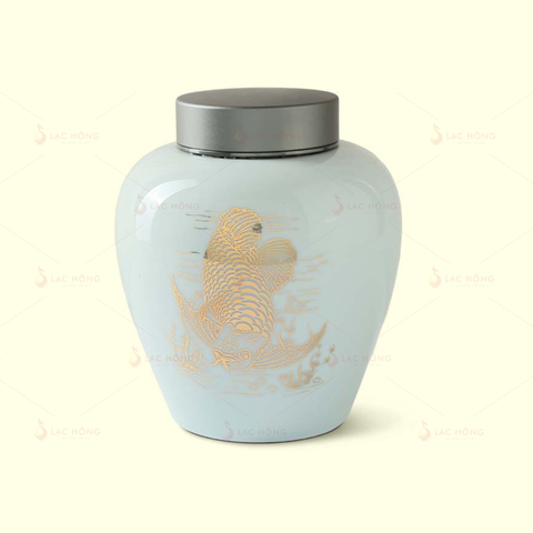  Hũ Trà Men Ngọc Kim Long Vẽ Vàng 