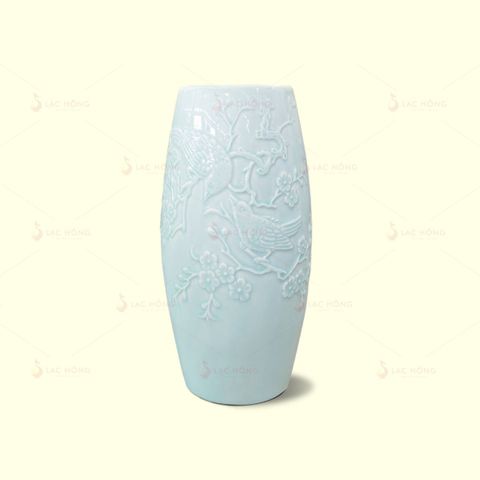  Lọ Hoa Dáng Bom Men Ngọc Khắc Oanh Đào 