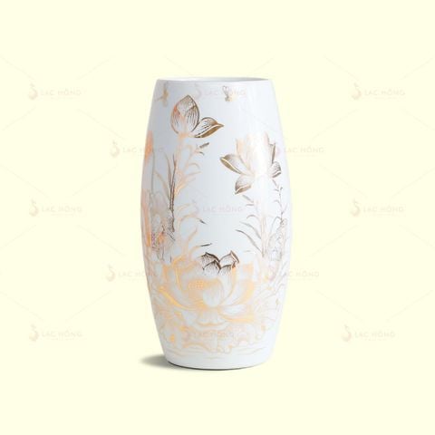  Lọ Hoa Dáng Bom Sen Đại Chỉ Vàng 