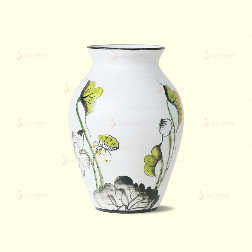 Lọ Hoa Dáng Vò Sen Xanh