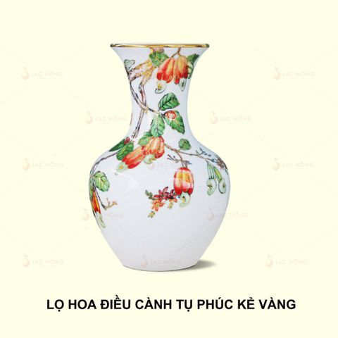  Lọ Hoa Điều Cành Tụ Phúc Kẻ Vàng 