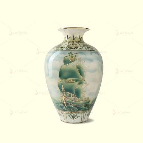  Lọ Hoa Thuận Buồm Xuôi Gió Tích Lục Kẻ Vàng 