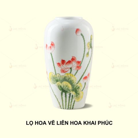  Lọ Hoa Vẽ Liên Hoa Khai Phúc 