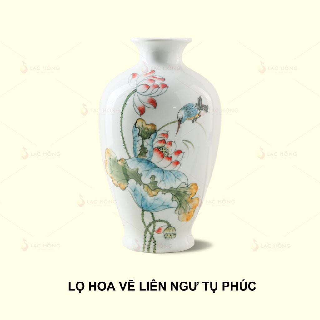 Lọ Hoa Vẽ Liên Ngư Tụ Phúc