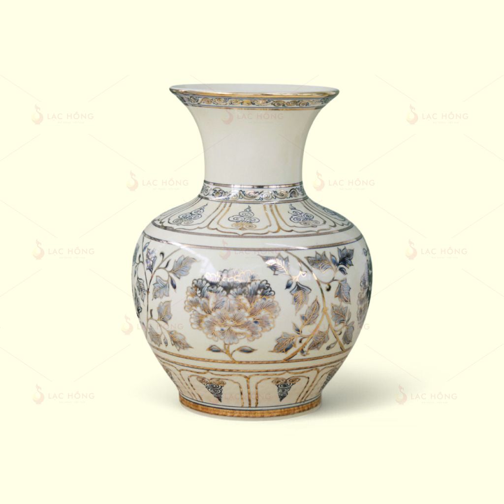 Lọ Trường Phúc Hoa Dây Vẽ Vàng