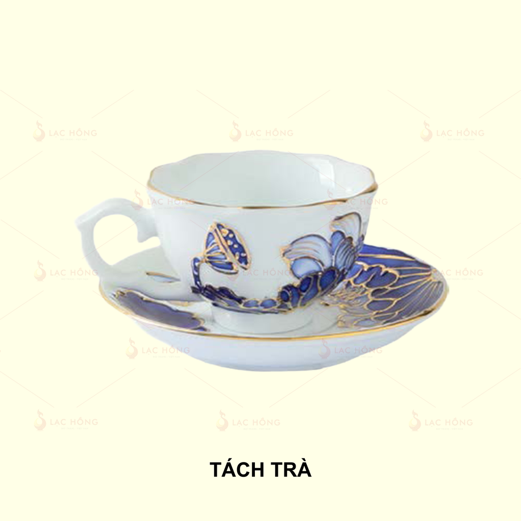 Set 1: Bộ Ấm Trà Liên Hoa Lam Ngọc