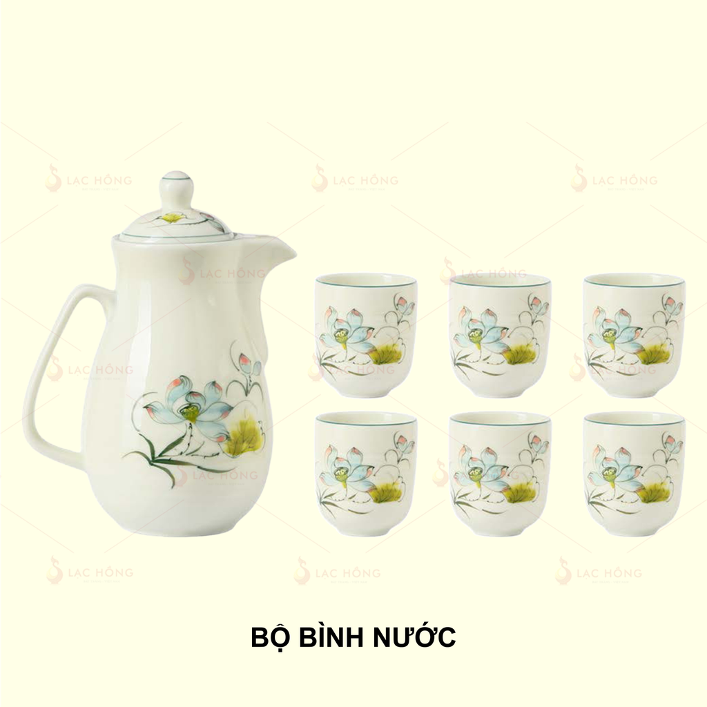 Bộ Bình Nước Hoa Sen Bóng