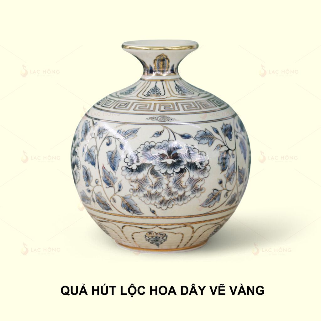 Quả Hút Lộc Hoa Dây Vẽ Vàng