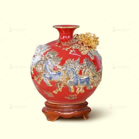  Quả Hút Lộc Men Đỏ Mã Đáo Thành Công Đắp Nổi Kẻ Vàng 