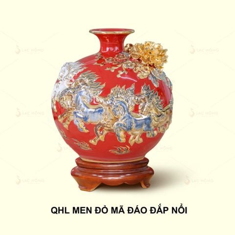 Quả Hút Lộc Men Đỏ Mã Đáo Thành Công Đắp Nổi Kẻ Vàng 