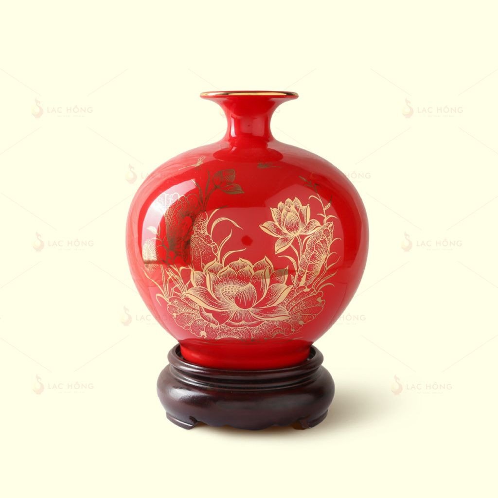 Quả Hút Lộc Men Đỏ Sen Đại Kẻ Vàng