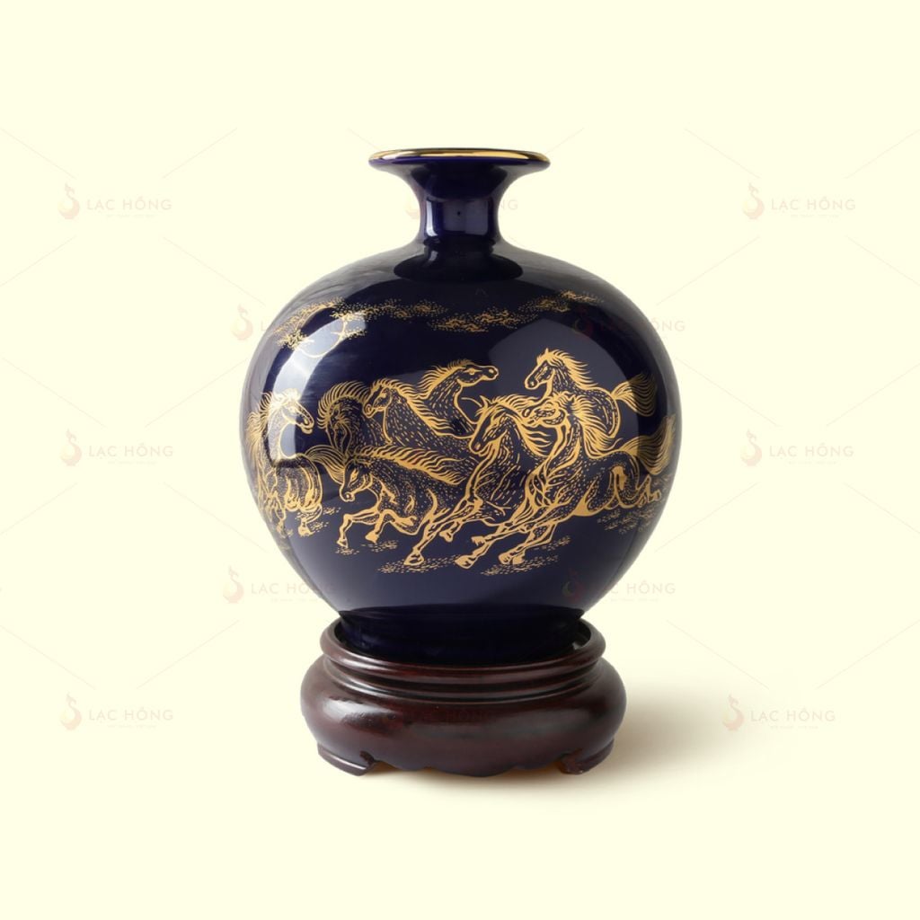 Quả Hút Lộc Men Lam Mã Đáo Thành Công Kẻ Vàng