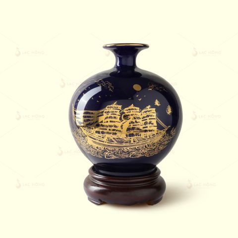  Quả Hút Lộc Men Lam Thuận Buồm Xuôi Gió Kẻ Vàng 