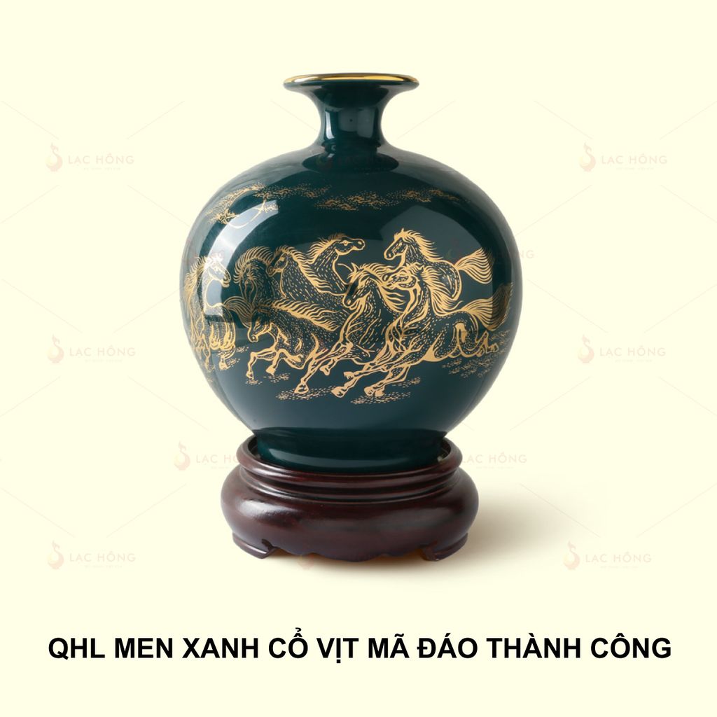 Quả Hút Lộc Men Xanh Cổ Vịt Mã Đáo Thành Công Kẻ Vàng