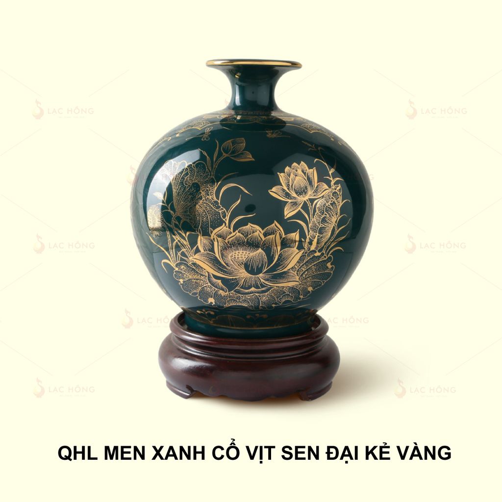 Quả Hút Lộc Men Xanh Cổ Vịt Sen Đại Kẻ Vàng