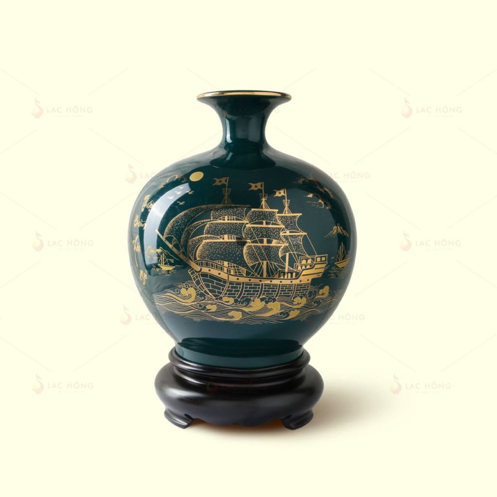 Quả Hút Lộc Men Xanh Cổ Vịt Thuận Buồm Xuôi Gió Kẻ Vàng