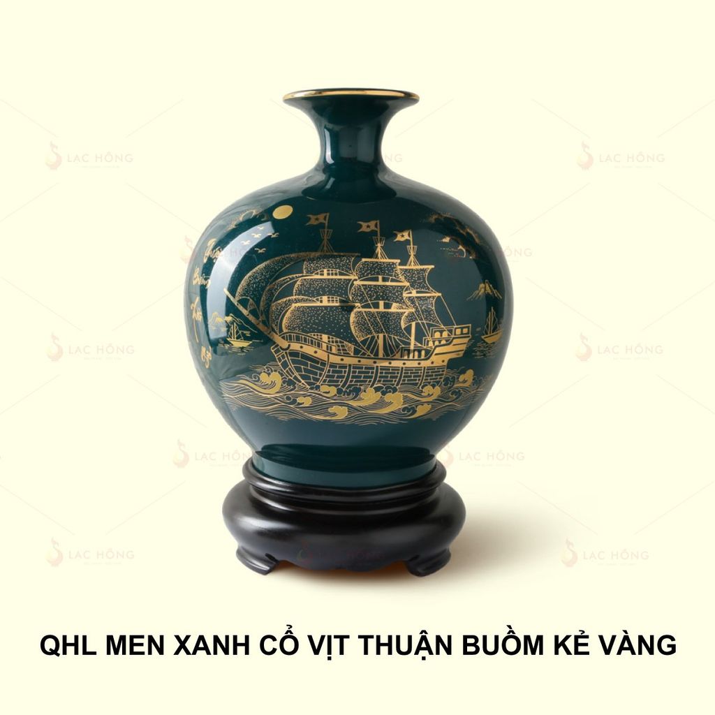 Quả Hút Lộc Men Xanh Cổ Vịt Thuận Buồm Xuôi Gió Kẻ Vàng