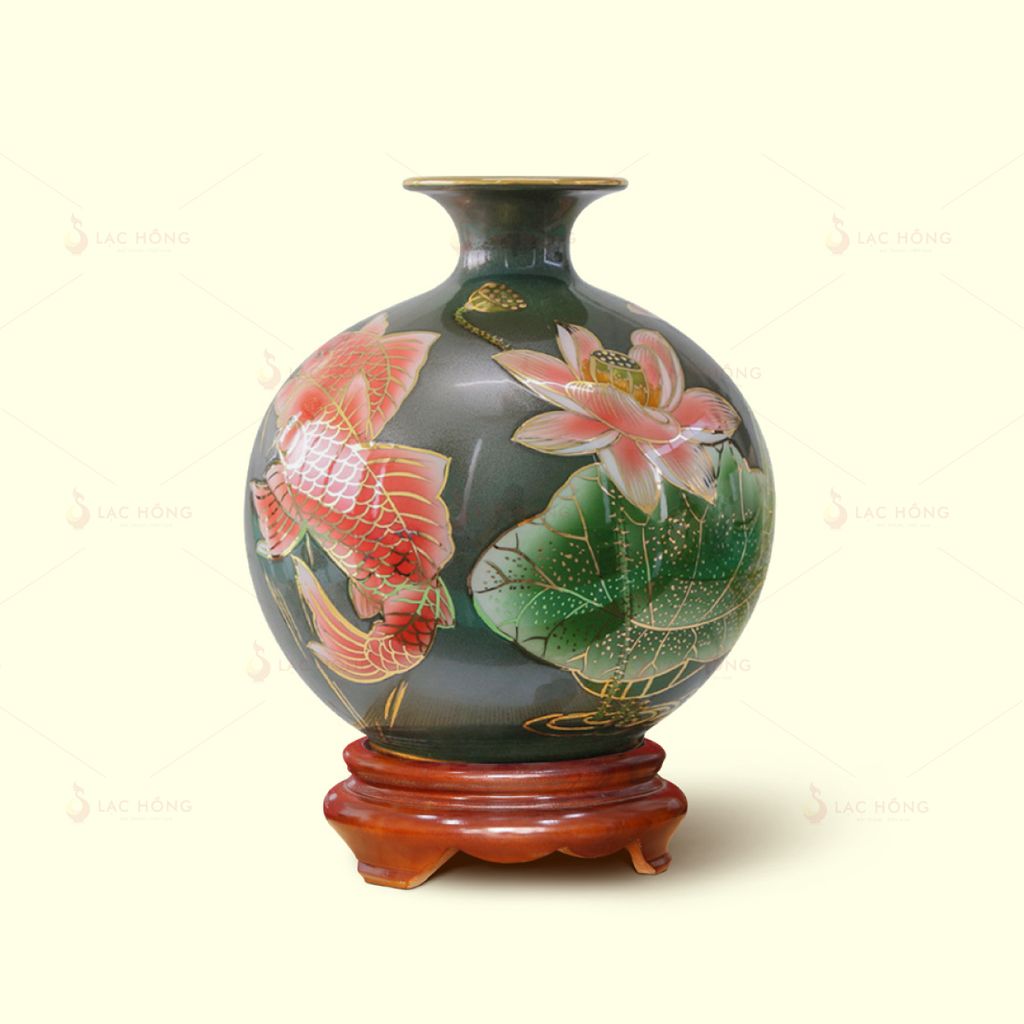 Quả Hút Lộc Sen Chép Cát Tường Kẻ Vàng