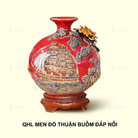  Quả Hút Lộc Men Đỏ Thuận Buồm Xuôi Gió Đắp Nổi Kẻ Vàng 