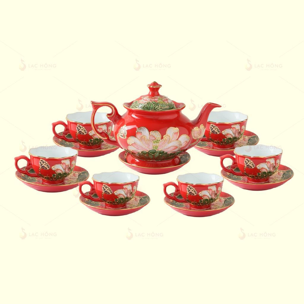 Set 1: Bộ Trà Hồng Liên Cát Tường